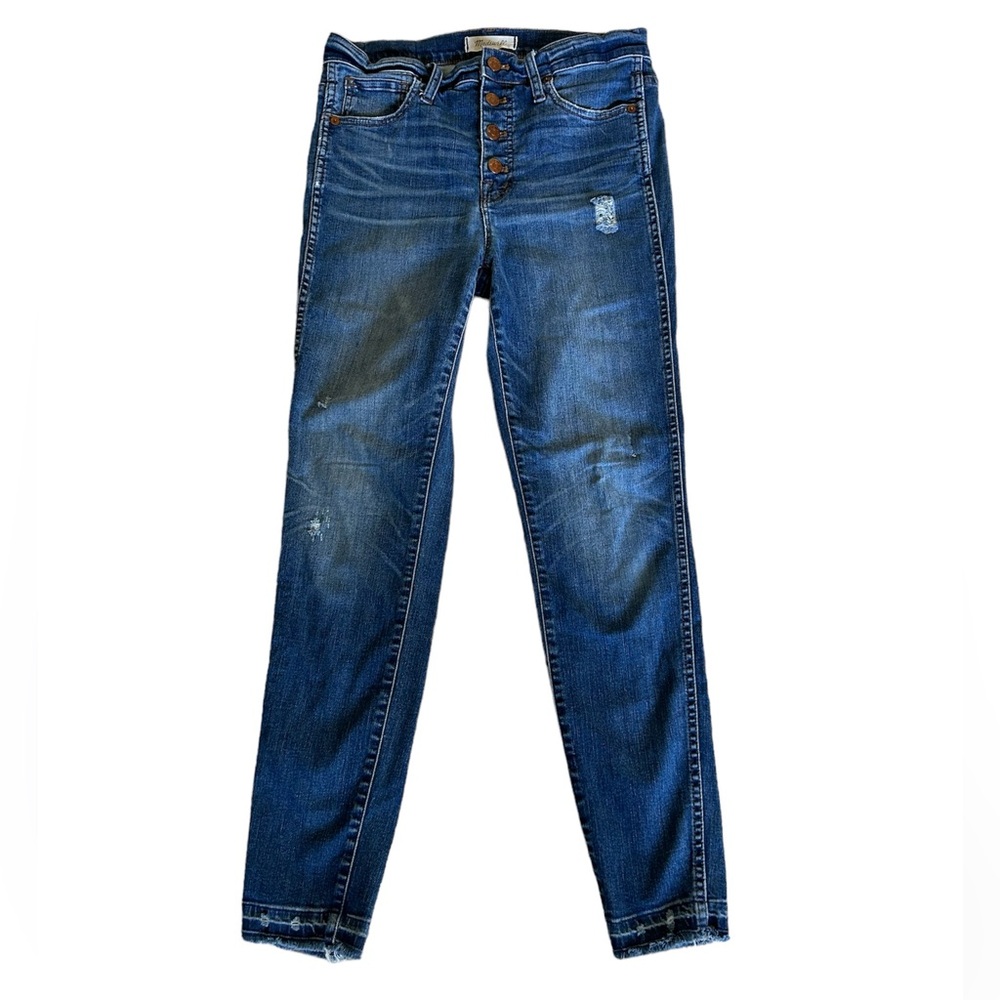 MADEWELL 10 inch High Rise Button Up Skinny Jeans